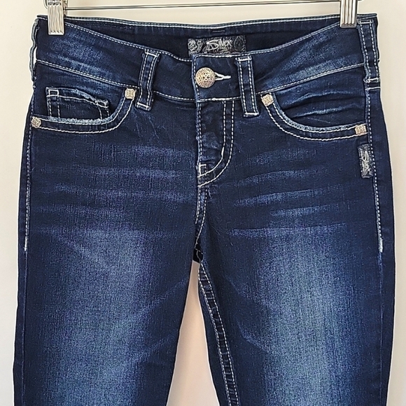 Silver Jeans Suki Mid Capri Dark Wash Size 28 - Picture 5 of 13